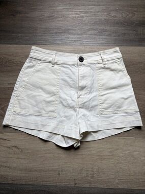 H&M Women’s High-Rise White Cotton Shorts